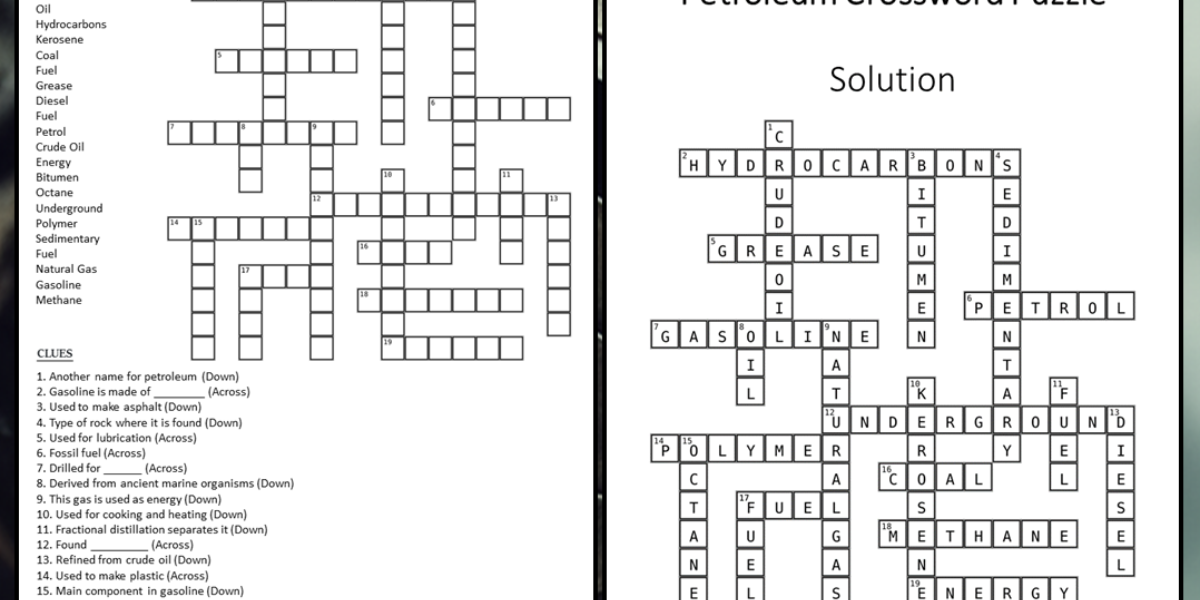 petroleum crossword clue