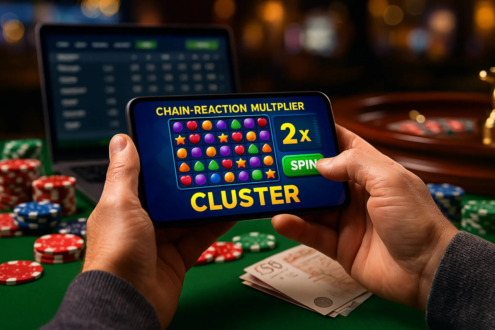 How do Chain-Reaction Multipliers Work in Cluster Slots
